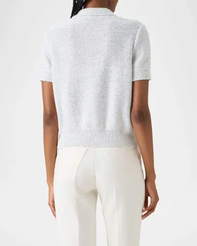 Akris Micro Sequined Short Knit Sweater | Thumbnail 2 Akris Micro Sequined Short Knit Sweater | Thumbnail 2