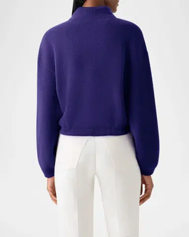 Akris Cashmere Pique Zipped Short Cardigan | Thumbnail 2 Akris Cashmere Pique Zipped Short Cardigan | Thumbnail 2