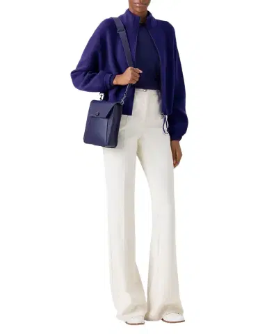 Akris Cashmere Pique Zipped Short Cardigan | Thumbnail 1 Akris Cashmere Pique Zipped Short Cardigan | Thumbnail 1
