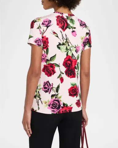 L'Agence Ressi Short-Sleeve Rose Tee | Thumbnail 2 L'Agence Ressi Short-Sleeve Rose Tee | Thumbnail 2