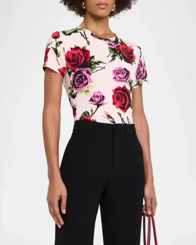L'Agence Ressi Short-Sleeve Rose Tee | Thumbnail 3 L'Agence Ressi Short-Sleeve Rose Tee | Thumbnail 3