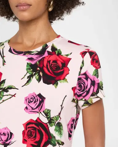 L'Agence Ressi Short-Sleeve Rose Tee | Thumbnail 4 L'Agence Ressi Short-Sleeve Rose Tee | Thumbnail 4