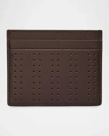 Valentino Garavani Men's Perforated Leather VLogo Card Holder | Thumbnail 3