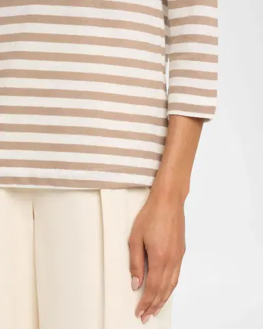 MAJESTIC FILATURES Striped Crewneck Cotton-Linen Top | Thumbnail 4 MAJESTIC FILATURES Striped Crewneck Cotton-Linen Top | Thumbnail 4