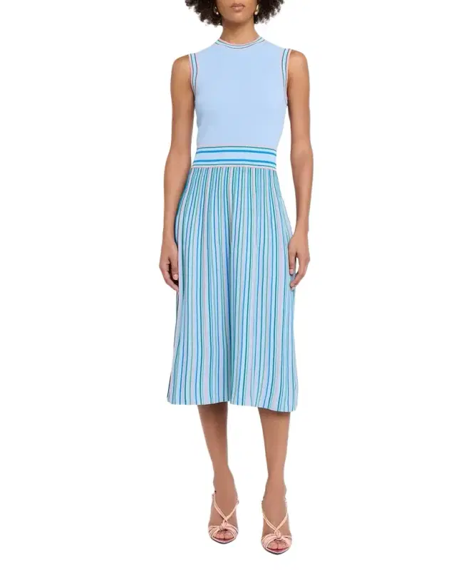 Crosby Sleeveless Striped Knit Midi Dress
