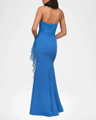THEIA Morgan Strapless Crepe and Organza Gown | Thumbnail 2 THEIA Morgan Strapless Crepe and Organza Gown | Thumbnail 2