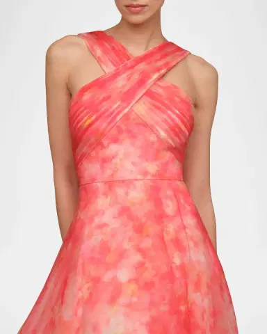 Theia Athena High-Low Organza Halter Gown | Thumbnail 4 Theia Athena High-Low Organza Halter Gown | Thumbnail 4