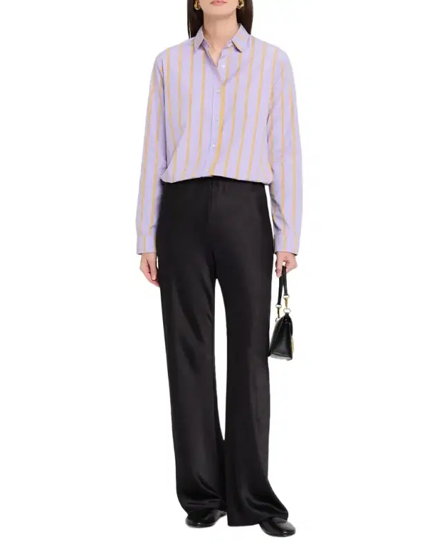 Striped Slim Button-Front Shirt