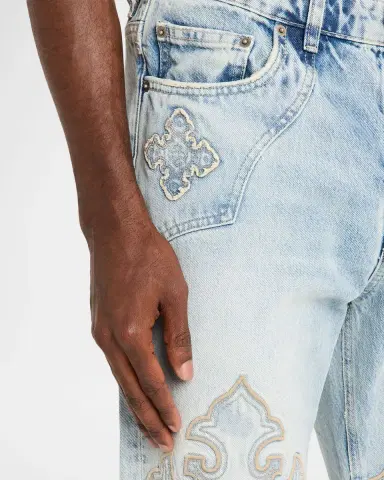 Ksubi Men's Toro Kristal Damask-Embroidered Straight Leg Jeans | Thumbnail 4 Ksubi Men's Toro Kristal Damask-Embroidered Straight Leg Jeans | Thumbnail 4