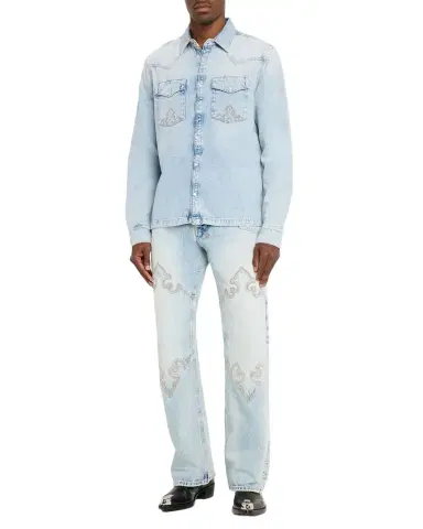 Ksubi Men's Toro Kristal Damask-Embroidered Straight Leg Jeans | Thumbnail 1 Ksubi Men's Toro Kristal Damask-Embroidered Straight Leg Jeans | Thumbnail 1