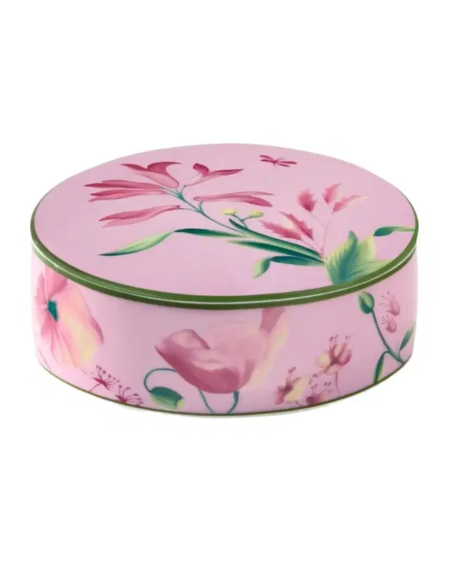 GINORI 1735 Florenza Malva Round Covered Box