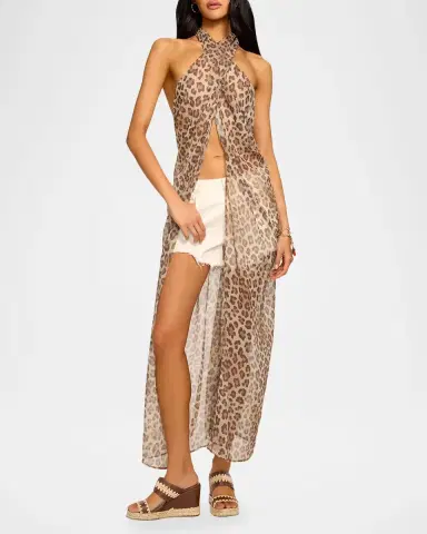 Ramy Brook Aari Leopard Convertible Coverup Maxi Dress | Thumbnail 3 Ramy Brook Aari Leopard Convertible Coverup Maxi Dress | Thumbnail 3