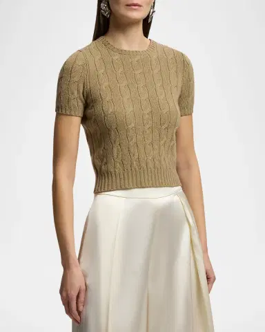 Ralph Lauren Collection Cable-Knit Cashmere Sweater | Thumbnail 3