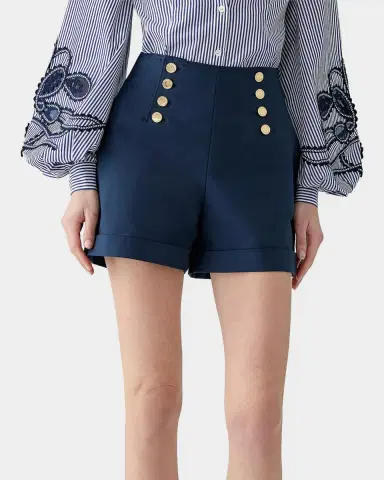 Carolina Herrera High-Waisted Button-Front Shorts | Thumbnail 3 Carolina Herrera High-Waisted Button-Front Shorts | Thumbnail 3