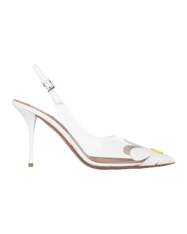 ALAÏA 90mm Bloom Transparent Slingback Pumps