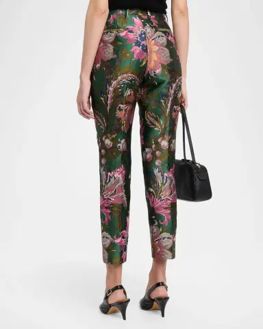 Etro Floral Jacquard Slim-Leg Ankle Trousers | Thumbnail 2 Etro Floral Jacquard Slim-Leg Ankle Trousers | Thumbnail 2
