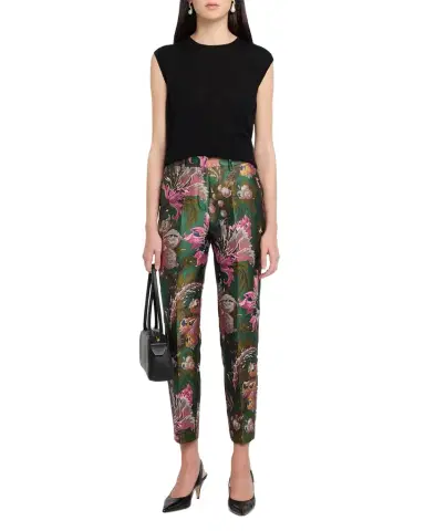 Etro Floral Jacquard Slim-Leg Ankle Trousers | Thumbnail 1 Etro Floral Jacquard Slim-Leg Ankle Trousers | Thumbnail 1
