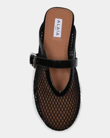 Alaïa Mesh Mary Jane Ballerina Mules | Thumbnail 3
