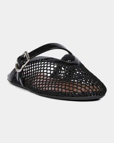 Alaïa Mesh Mary Jane Ballerina Mules | Thumbnail 4