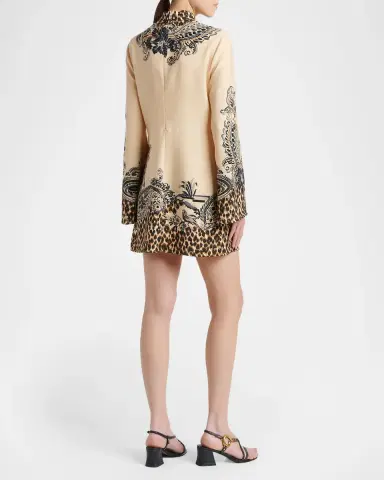 Etro Paisley Animal-Print Flare-Sleeve Mini Dress | Thumbnail 2 Etro Paisley Animal-Print Flare-Sleeve Mini Dress | Thumbnail 2