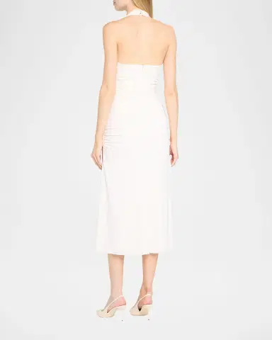 Cinq à Sept Kaia Draped Halter Midi Dress | Thumbnail 2 Cinq à Sept Kaia Draped Halter Midi Dress | Thumbnail 2