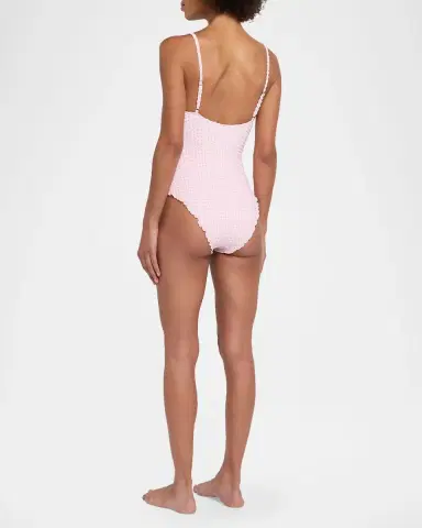 SIMKHAI Suni Textured Gingham One-Piece Swimsuit | Thumbnail 2