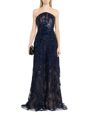 Rene Ruiz Collection Strapless Floral Sequin A-Line Gown | Thumbnail 1