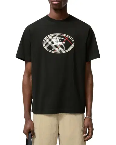 Burberry Men's Ryan EKD Check Cotton T-Shirt | Thumbnail 1