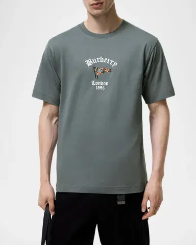Burberry Men's Ryan Checked Flag Cotton T-Shirt | Thumbnail 2 Burberry Men's Ryan Checked Flag Cotton T-Shirt | Thumbnail 2