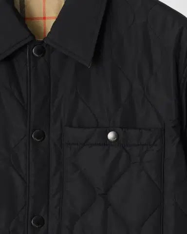 Burberry en's Brighton Quilted Check Cotton-Blend Reversible Shirt Jacket | Thumbnail 3 Burberry en's Brighton Quilted Check Cotton-Blend Reversible Shirt Jacket | Thumbnail 3