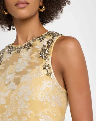 Cinq à Sept Organza Jacquard Drop-Waist Dress | Thumbnail 4 Cinq à Sept Organza Jacquard Drop-Waist Dress | Thumbnail 4