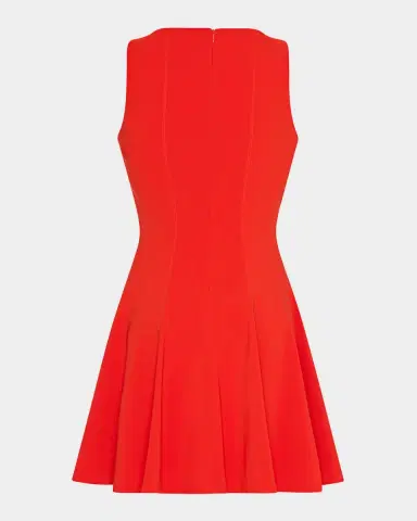 Milly Sleeveless Stretch Cady Fit-&-Flare Mini Dress | Thumbnail 2