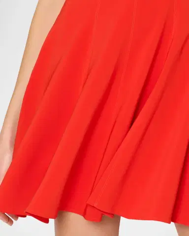 Milly Sleeveless Stretch Cady Fit-&-Flare Mini Dress | Thumbnail 4