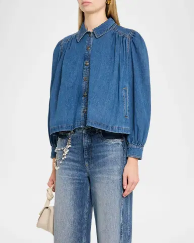 Cinq a Sept Lyla Denim Swing Jacket | Thumbnail 3 Cinq a Sept Lyla Denim Swing Jacket | Thumbnail 3