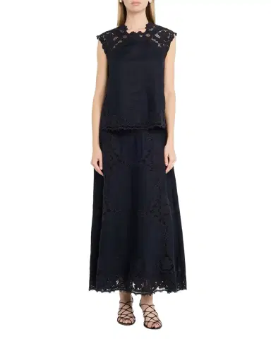 Ulla Johnson Fleur Embroidered Linen-Blend Midi Skirt | Thumbnail 1