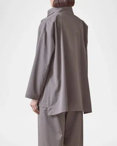 Eskandar Slim A-Line Stretch Cotton Jacket | Thumbnail 2 Eskandar Slim A-Line Stretch Cotton Jacket | Thumbnail 2