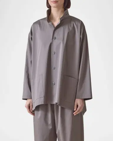 Eskandar Slim A-Line Stretch Cotton Jacket | Thumbnail 3 Eskandar Slim A-Line Stretch Cotton Jacket | Thumbnail 3