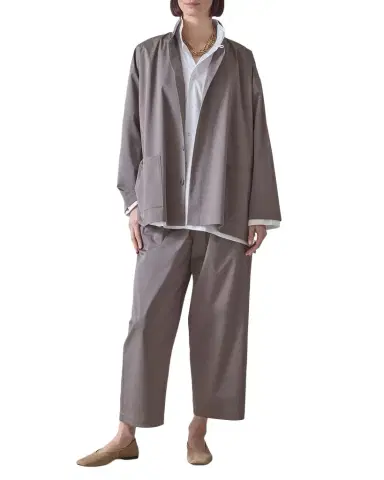 Eskandar Slim A-Line Stretch Cotton Jacket | Thumbnail 1 Eskandar Slim A-Line Stretch Cotton Jacket | Thumbnail 1