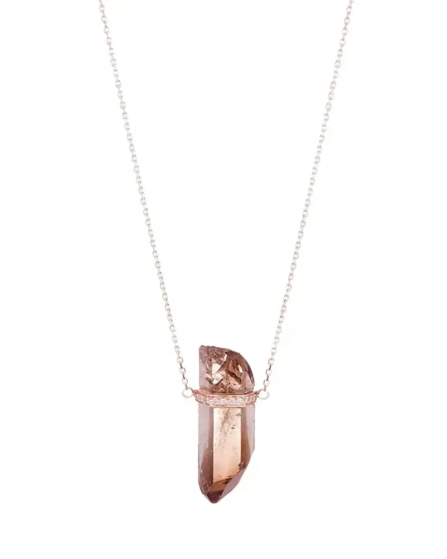14K Crystalline Smoky Quartz Necklace