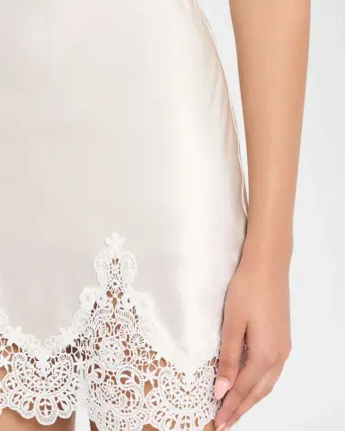 Generation Love Wisteria Liquid Satin Lace Skirt | Thumbnail 4 Generation Love Wisteria Liquid Satin Lace Skirt | Thumbnail 4
