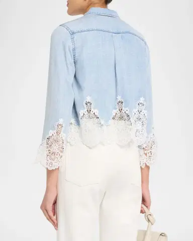 Generation Love Eli Denim Lace Shirt | Thumbnail 2