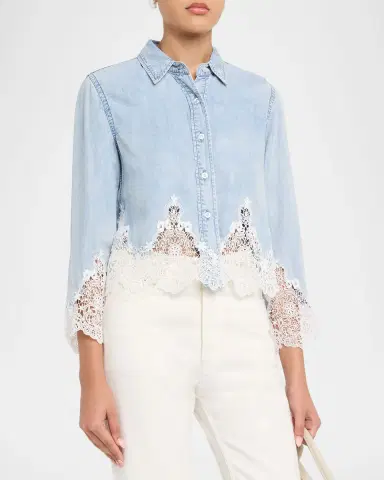 Generation Love Eli Denim Lace Shirt | Thumbnail 3