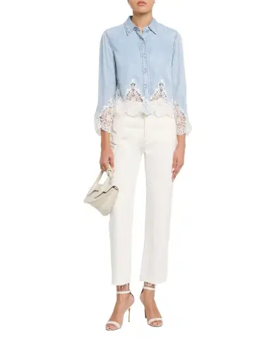 Generation Love Eli Denim Lace Shirt | Thumbnail 1