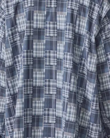 Eskandar A-Line Patchwork Plaid Cotton Shirt | Thumbnail 4 Eskandar A-Line Patchwork Plaid Cotton Shirt | Thumbnail 4