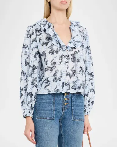 Ulla Johnson Siena Long-Sleeve Cotton Top | Thumbnail 3