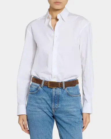 Saint Laurent Cassandre Suede Belt | Thumbnail 3 Saint Laurent Cassandre Suede Belt | Thumbnail 3