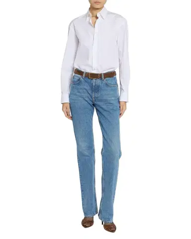 Saint Laurent Cassandre Suede Belt | Thumbnail 1 Saint Laurent Cassandre Suede Belt | Thumbnail 1