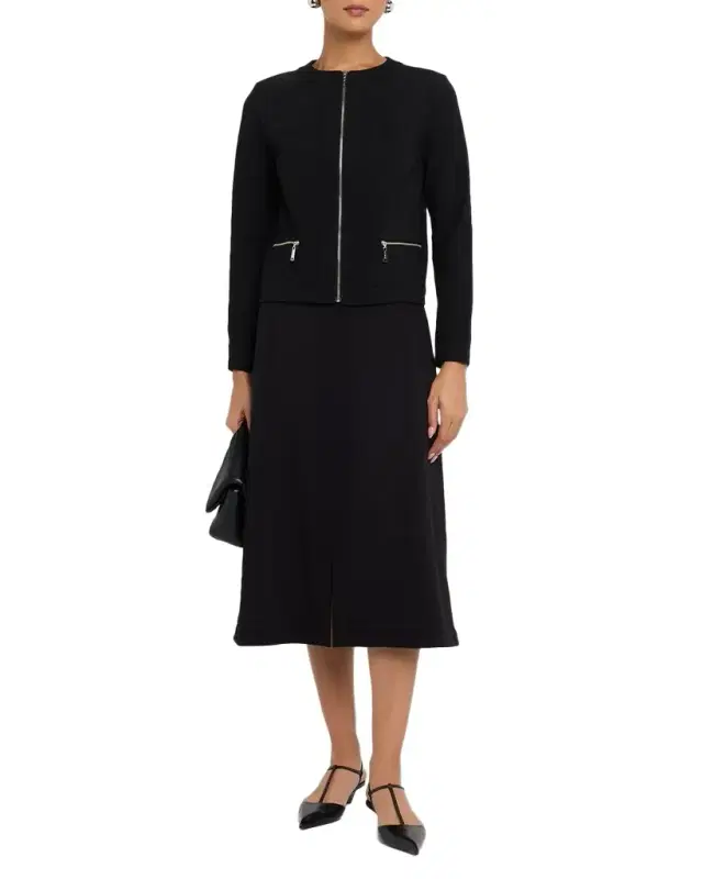 A-Line Fluid Stretch Midi Skirt