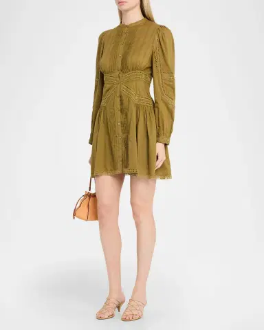 Ulla Johnson Elysia Embroidered Cotton Mini Dress | Thumbnail 3 Ulla Johnson Elysia Embroidered Cotton Mini Dress | Thumbnail 3