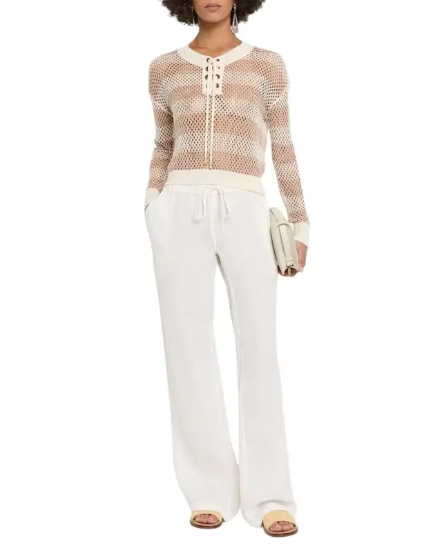Laurel Open-Knit Stripe Sweater